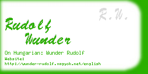 rudolf wunder business card